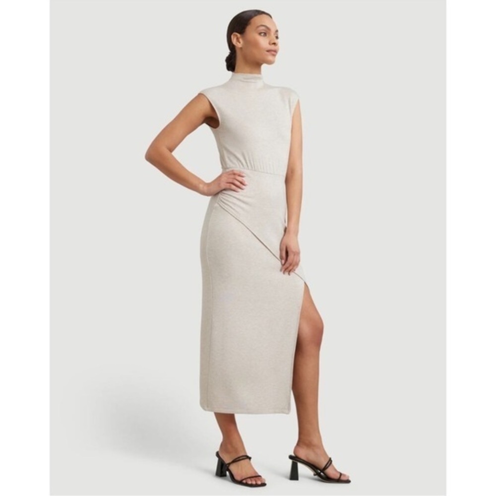 Modern Citizen Yimei Side Slit Midi Dress high neck super soft